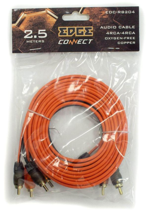 Кабель межблочный Edge EDC-RB204 2.5м черный/жёлтый упак.:1шт