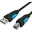 Кабель Vention USB 2.0 AM/BM - 1м. Черный