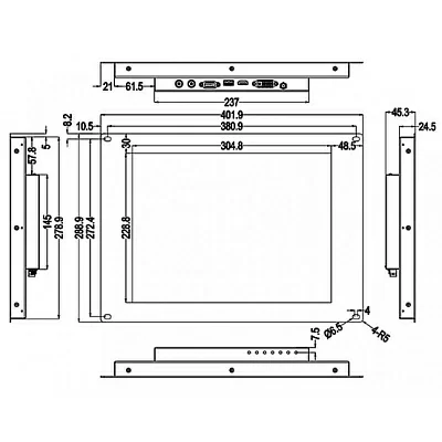 Встраиваемый сенсорный монитор 15" Lilliput TK1500-NP/C/T