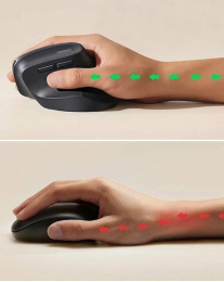Беспроводная вертикальная мышка UGREEN M571P 65042 Wireless Vertical Mouse 2.4GHz & Bluetooth. Цвет: черный (65042_)