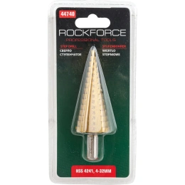 Ступенчатое сверло (4-32 мм, HSS 4241) Rockforce RF-44740 (29879)