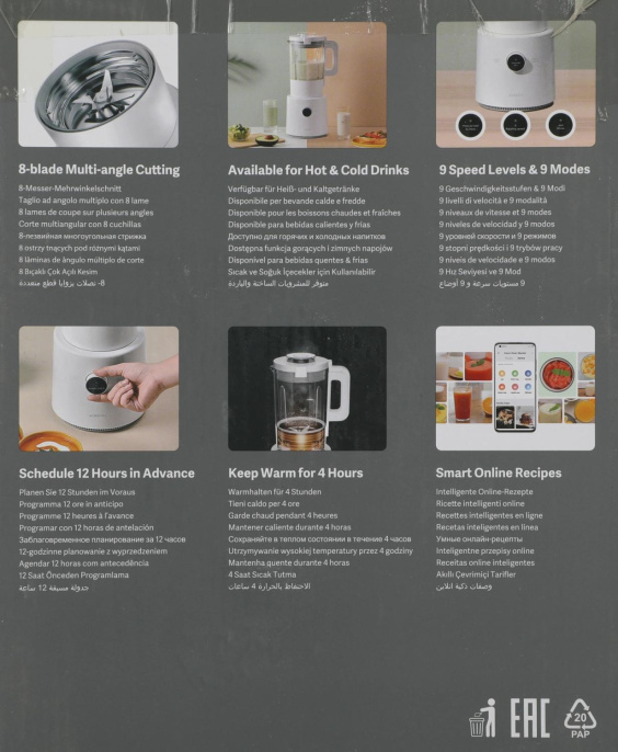 Блендер стационарный Xiaomi Smart Blender EU 950Вт белый