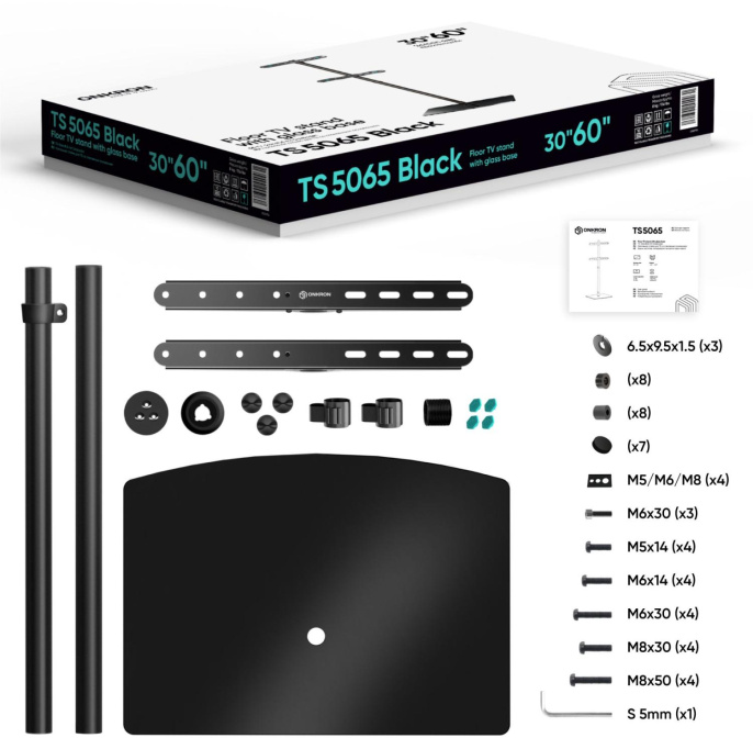 Стойка для телевизора Onkron TS5065 черный 30"-60" макс.41кг напольный