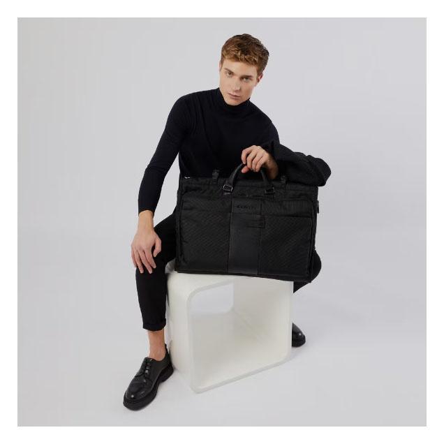 Сумка портплед Piquadro Brief2 PA4344BR2/N черная нейлон/натур.кожа