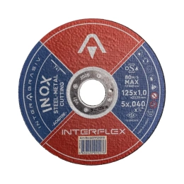 Круг отрезной круг INOX A060TBF 125x1x22 мм, Т41, нержавеющая сталь, металл Interflex 4079121010