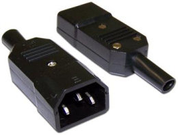 Вилка LanMaster LAN-IEC-320-C14,  IEC 60320 C14 10A 250V black