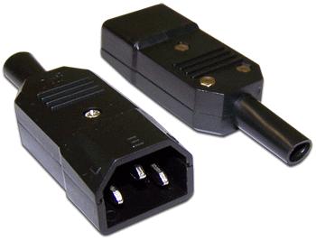 Вилка LanMaster LAN-IEC-320-C14,  IEC 60320 C14 10A 250V black