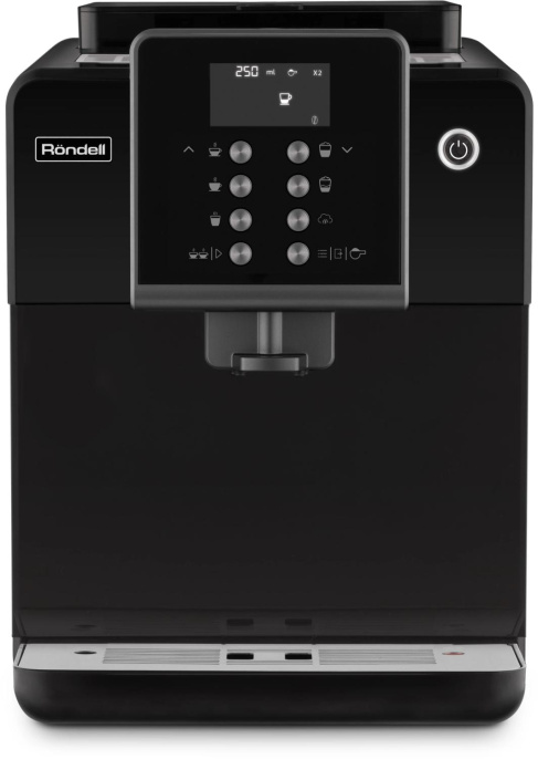 Кофемашина автоматическая Rondell RDE-1107,  20Бар,  с автоматическим капучинатором,  черный/серебристый