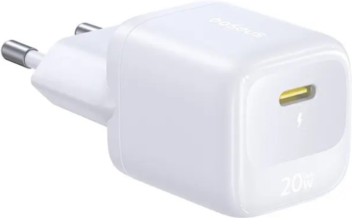 Сетевое зарядное устройство Baseus E0122803 EnerFill FN22 Fast Charger 1C 20W Moon White E01228 максимальная мощность: 20 Вт, порт: 1хUSB-C, поддержка протоколов: PD 3.0/QC 3.0