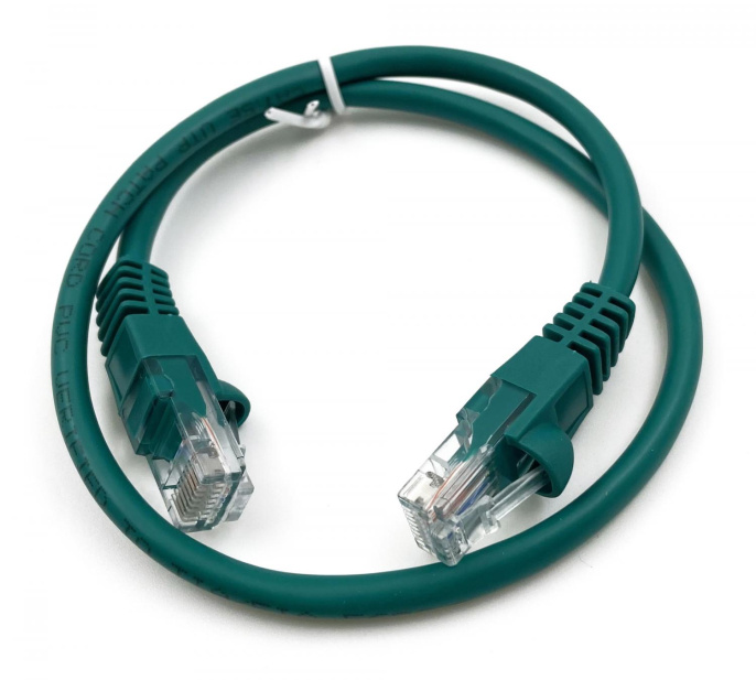 Патч-корд Buro литой (molded), UTP, кат.5E, 0.5м, 4 пары, 26AWG,  алюминий омедненный,  многожильный,  зеленый