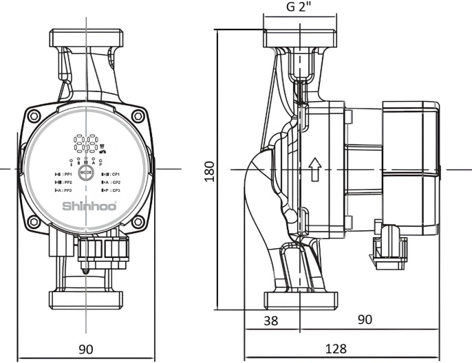 Насос циркуляционный SHINHOO Master S 32-6 180,  поверхностный