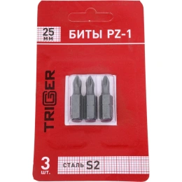 Биты ПРОФИ (3 шт; 25 мм; PZ1) ТРИГГЕР 84963 тов-128284