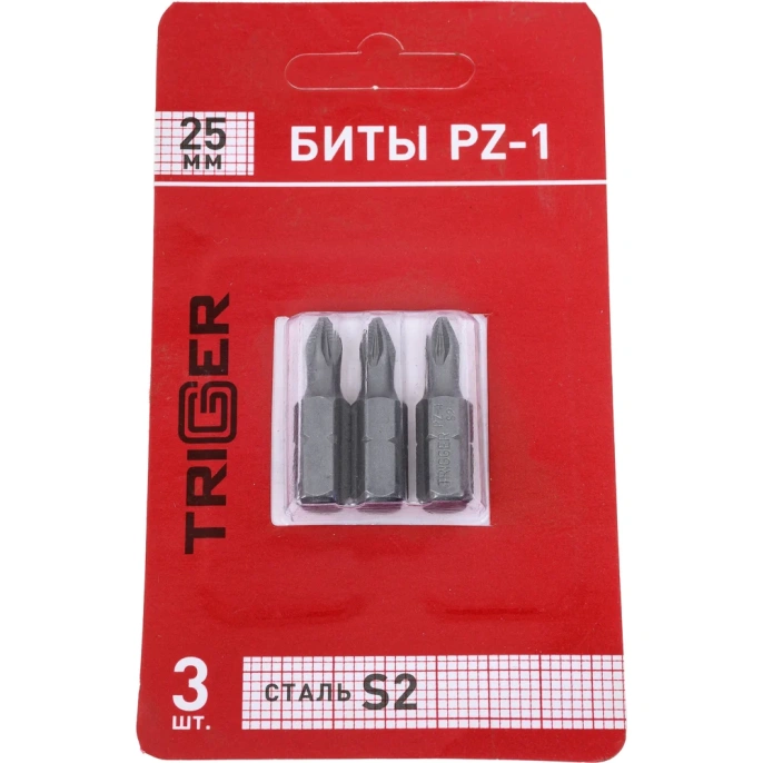 Биты ПРОФИ (3 шт; 25 мм; PZ1) ТРИГГЕР 84963 тов-128284