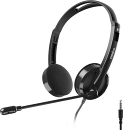 RAPOO Гарнитура проводная H101-BL, цвет - черный 12458