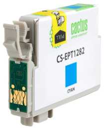 Картридж струйный Cactus CS-EPT1282 T1282 голубой 7мл для Epson Stylus S22/S125/SX420/SX425/Office BX305 с чипом