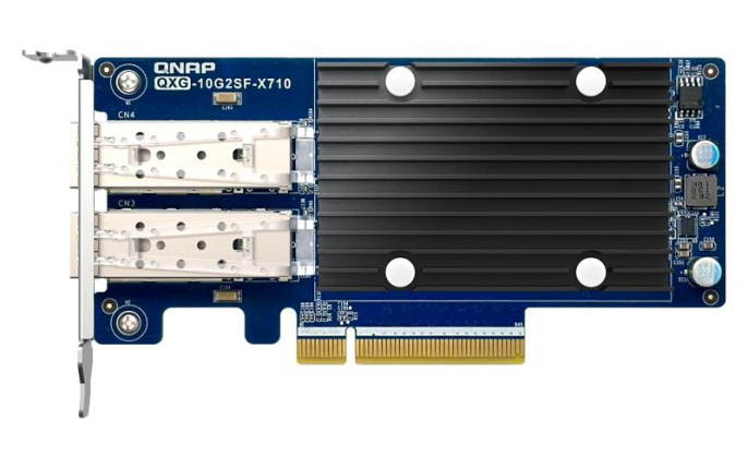 Сетевая карта QNAP QXG-10G2SF-X710 LAN Expansion Card, PCIe Gen3 x8, 2 x SFP+ ports 10Gbps/1Gbps