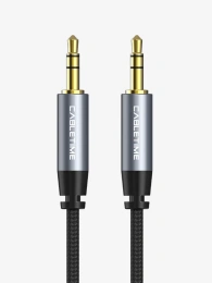 Аудиокабель CABLETIME CF10H (CT-AV311-P11GN-SG1) 1 м, AUX стерео 3,5 мм (1/8") медный, черный ПВХ нейлоновый