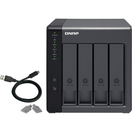 Полка расширения сетевого хранилища без дисков channel QNAP DAS TR-004 4 Bay 2.5/3.5 SATA Type-C USB 3.1 Gen 1 5 Gb/s Direct Attached Storage with Hardware RAID