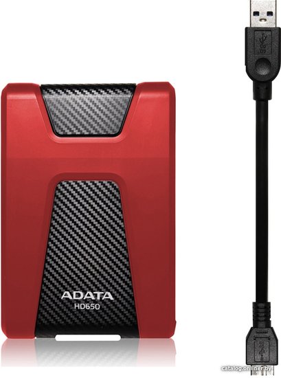 Жесткий диск A-Data USB3.0 1TB AHD650-1TU31-CRD HD650 DashDrive Durable 2.5" красный