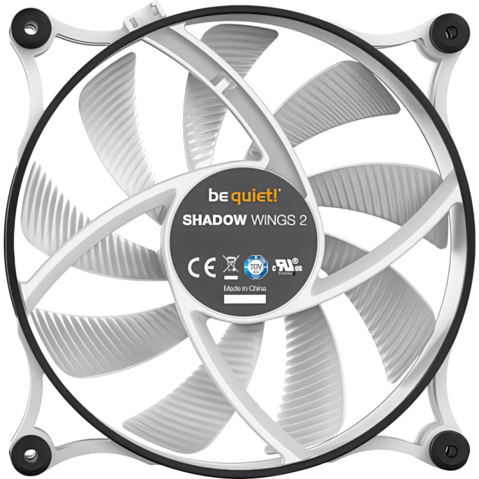 Кулер для корпуса Case Cooler be quiet! SHADOW WINGS 2 140mm PWM White 140x140x25mm, 4-pin PWM, 49.8CFM, 14.9dBA, 900RPM, White BL091