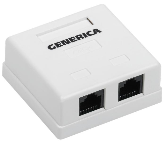 Розетка ITK (CS2-1C5EU-22-G) настенная 62x59.6x26.5мм RJ45 пластик белый