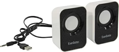 Акустическая система 2.0 ExeGate Disco 170 (питание USB, 2х3Вт (6Вт RMS), 100-20000Гц, белый/черный) EX287052RUS