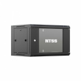 NTSS Шкаф настенный телекоммуникационный NTSS W 9U 600х450х500мм, 2 профиля 19, дверь стеклянная, боковые стенки съемные, задняя стенка, разобранный, черный RAL 9005 NTSS-W9U6045GS-2BL