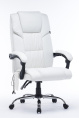 Кресло Cactus с вибромассажем CS-CHR-OC02M-WT, экокожа, до 120кг, белый