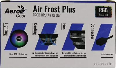 Кулер для процессора Aerocool Air Frost Plus 110W / FRGB / 3-Pin / Intel 115*/775/AMD / Clip