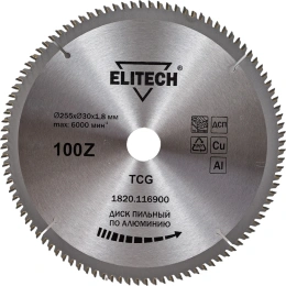 Диск пильный по алюминию 255х30х1.8 мм; 100Z ELITECH 195631
