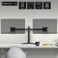 Кронштейн для двух мониторов 13"-32" настольный ExeGate EDM2-3210-11D (VESA 75x75, 100x100, макс.нагрузка 2х10 кг, наклон -90°/+90°, поворот -90°/+90°, регулировка по высоте, цвет черный) EX297364RUS