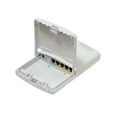MikroTik RB750P-PBr2 Маршрутизатор PowerBox with 650MHz CPU, 64MB RAM, 5xLAN (four with PoE out), RouterOS L4, outdoor case, PSU, PoE, mounting set