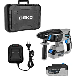 Бесщеточный аккумуляторный перфоратор DEKO DKCH20FU-Li в кейсе, 20 В, 2x4.0Ач 063-4419