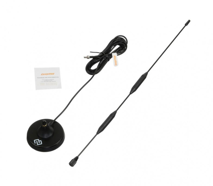 Антенна Digma G037-TS5 CRC9 3м многодиапазонная черный BIO-G037-BK-TS5 CRC9