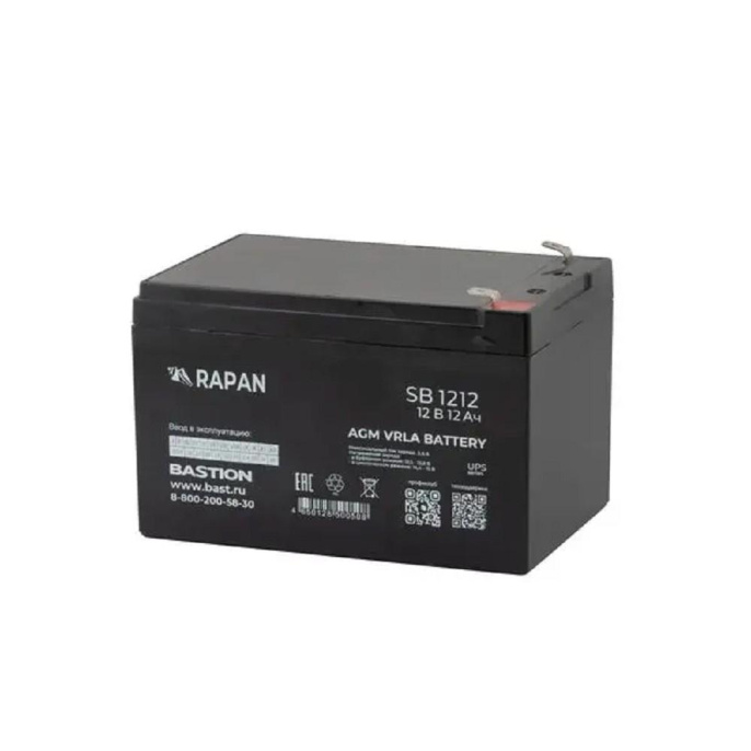 АКБ БАСТИОН RAPAN SB 1212 AGM 12V 12Ач, клеммы F2 нож, гарантия 1 год 9165 (9165 RAPAN SB 1212)