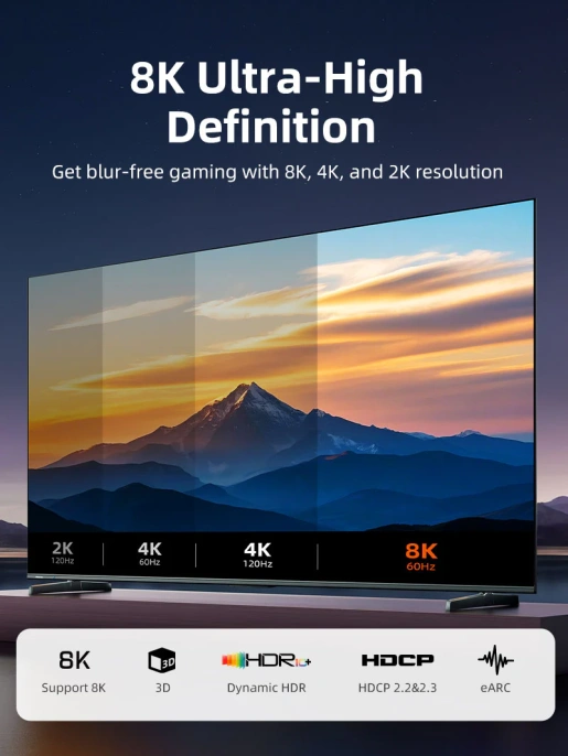Угловой адаптер CABLETIME CP43G (CT-HMF8K-AGL) HDMI 8K HDMI 2.1 «папа-мама» — идеальное решение для ограниченного пространства