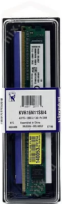 Модуль памяти Kingston ValueRAM KVR16N11S8/4(WP) DDR3 DIMM 4Gb PC3-12800 CL11
