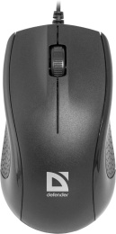 Мышь проводная Defender MB-160, оптическая, USB, 1000dpi, черный [52160]