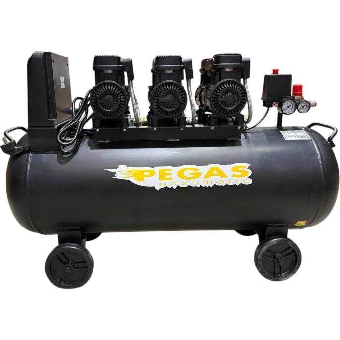 Компрессор малошумный Pegas pneumatic PG-4200, 100 л, 460 л/мин, 4.2 кВт, безмасляный 6623