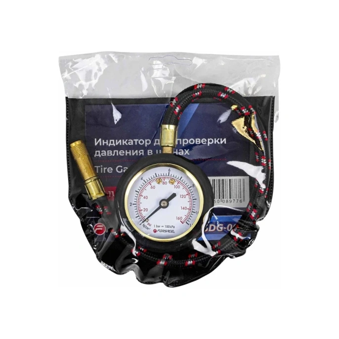 Индикатор для проверки давления в шинах с гибким шлангом Forsage 0-11 bar F-SDG-06 57004