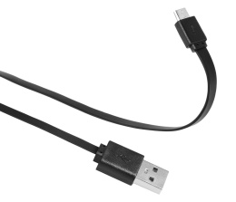 Кабель SUNWIND micro USB (m) -  USB (m),  1м,  плоский,  2A,  черный