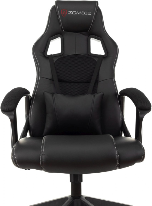 Кресло игровое ZOMBIE Arena, ткань/экокожа, до 120кг, черный (ZOMBIE ARENA BLACK)
