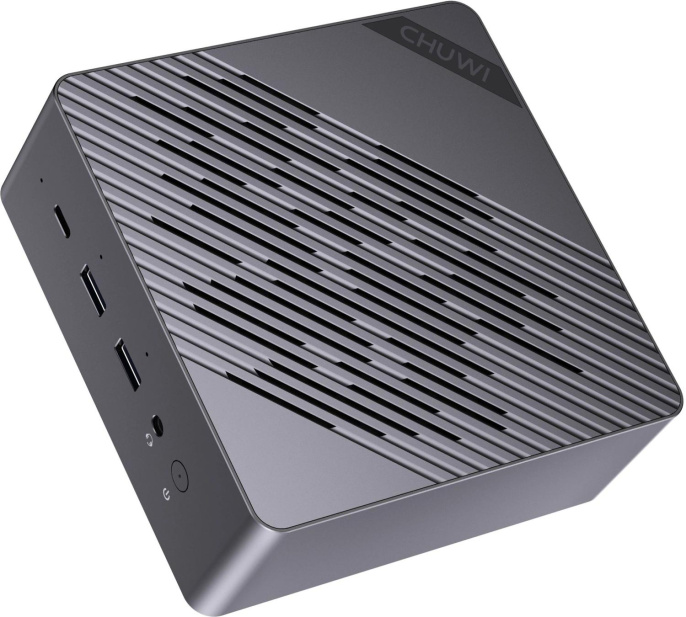 ПК Мини Chuwi AuBox Ryzen AI 9 365 2 32Gb SSD1Tb Radeon 880M Windows 11 Pro 2x2.5GbitEth WiFi BT 120W серебристый/черный (17131075)