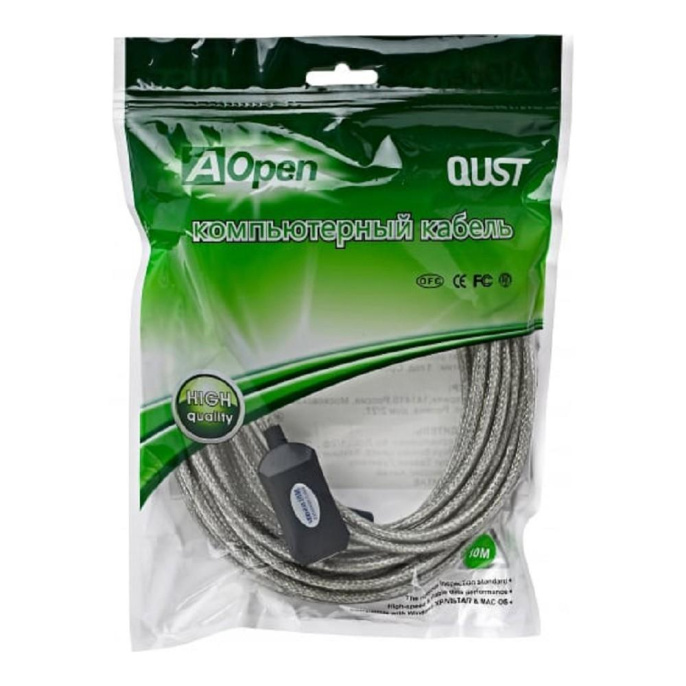 Aopen Кабель-адаптер USB2.0-repeater, удлинительный активный Am-- Af 10м ACU823-10M [6938510851321]