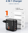 Зарядное устройство CABLETIME G100B (CT-GAN100-PB) GaN PD3.0 3C1A 100 Вт, черный