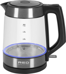 Чайник электрический Red Solution evolution RK-G20 1.7л. 2200Вт черный корпус: нерж.сталь/стекло RK-G20