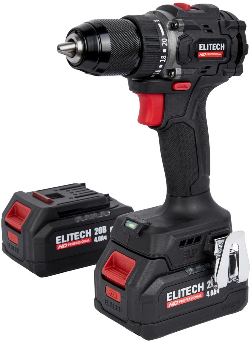Дрель-шуруповерт Elitech CD 20SL2 E2201.040.02 , 4Ач, с двумя аккумуляторами [205718]