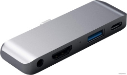 Адаптер Satechi Aluminum Type-C Mobile Pro Hub Adapter для new iPad Pro с разъемом Type-C и других планшетов с разъемом Type-C. Цвет серый космос. (ST-TCMPHM)