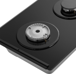 Газовая варочная панель MEFERI Glass Light MGH302,  2 конфорки,  закаленное стекло,  черный