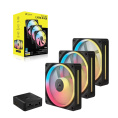 Кулер для корпуса Case Cooler Corsair iCUE LINK LX120-R RGB Reverse 120x120x25mm, 4-pin PWM, RGB, 66.7CFM, 37.7dBA, 2400RPM, Black, 3pcs CO-9051050-WW